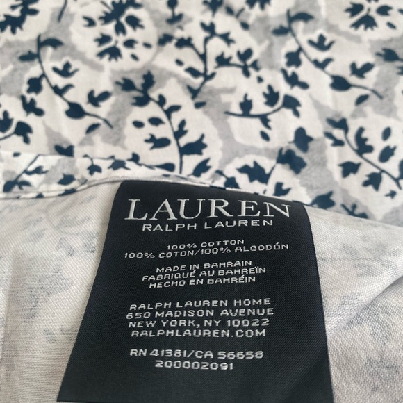 Lauren Ralph Lauren Navy and White Floral Fabric